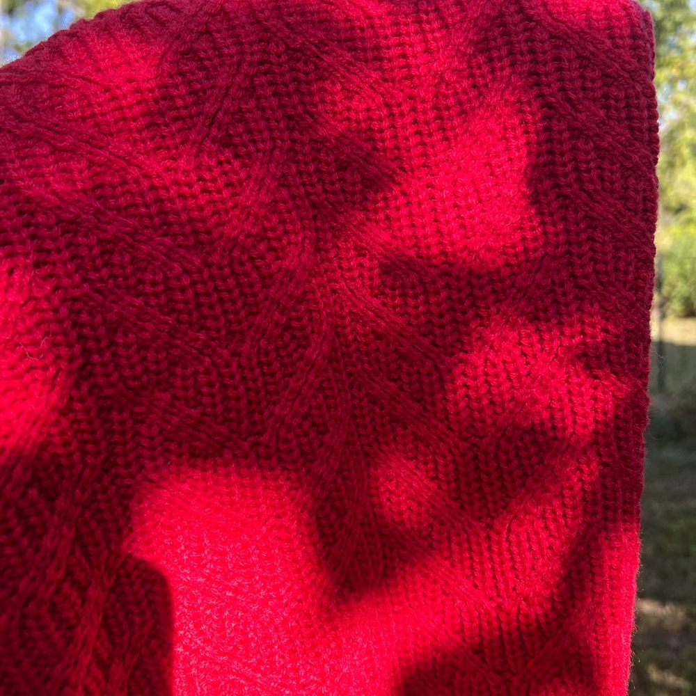 Piombo Red Cable Knit Crewneck Sweater - Picture 9 of 9